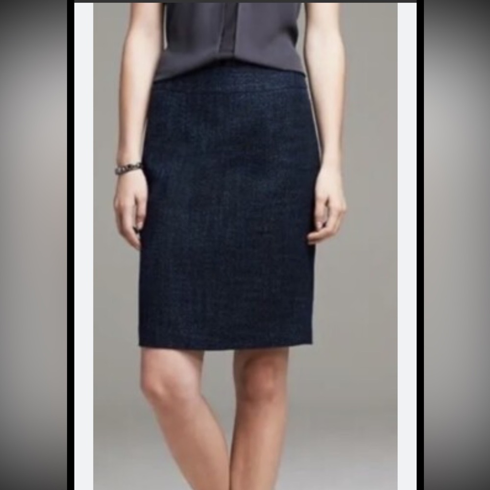 Banana Republic Dark Blue Denim Pencil Skirt